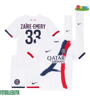 Paris Saint-Germain Warren Zaire-Emery #33 Bortaställ Barn 2025-26 Kortärmad (+ Korta byxor)